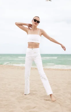 Cinq à Sept Mirror Denim Nikki Top White Sale