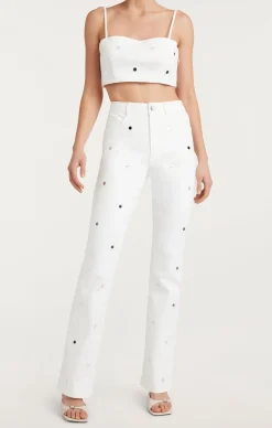 Cinq à Sept Mirror Denim Shailene Pant White Clearance