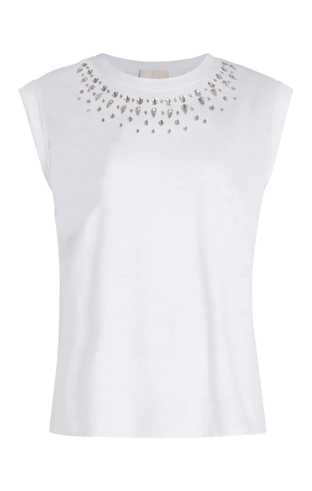 Cinq à Sept Mixed Rhinestone Bella Tee WhiteMulti