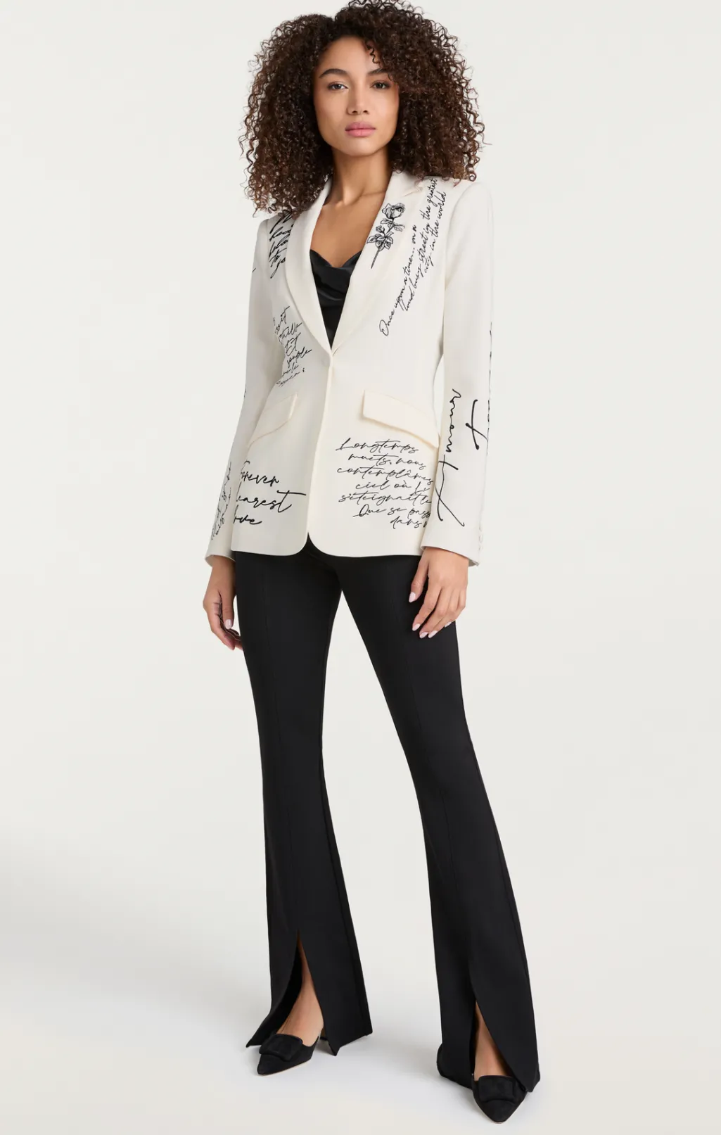 Cinq à Sept Mon Amour Embellished Cheyenne Blazer Ivory/black Discount