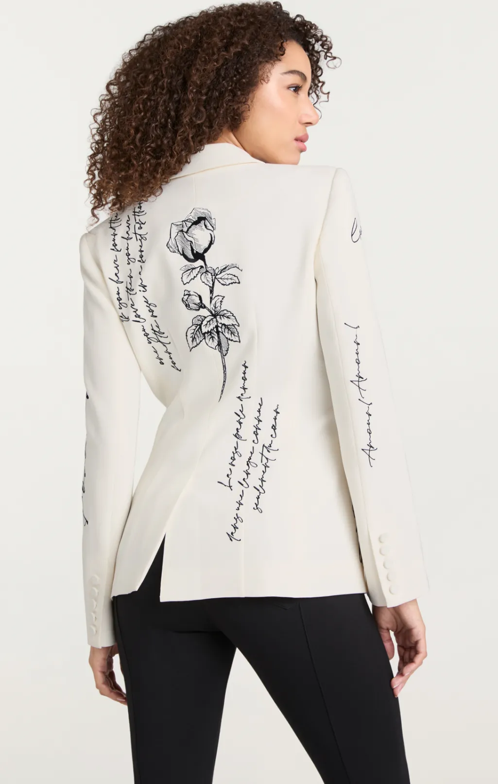 Cinq à Sept Mon Amour Embellished Cheyenne Blazer Ivory/black Discount