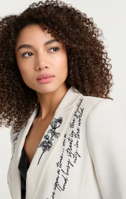 Cinq à Sept Mon Amour Embellished Cheyenne Blazer Ivory/black Discount
