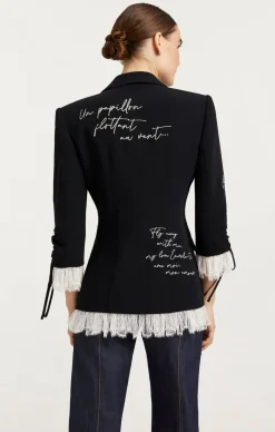 Cinq à Sept Mon Amour Embellished Roxie Blazer Black/Gilver
