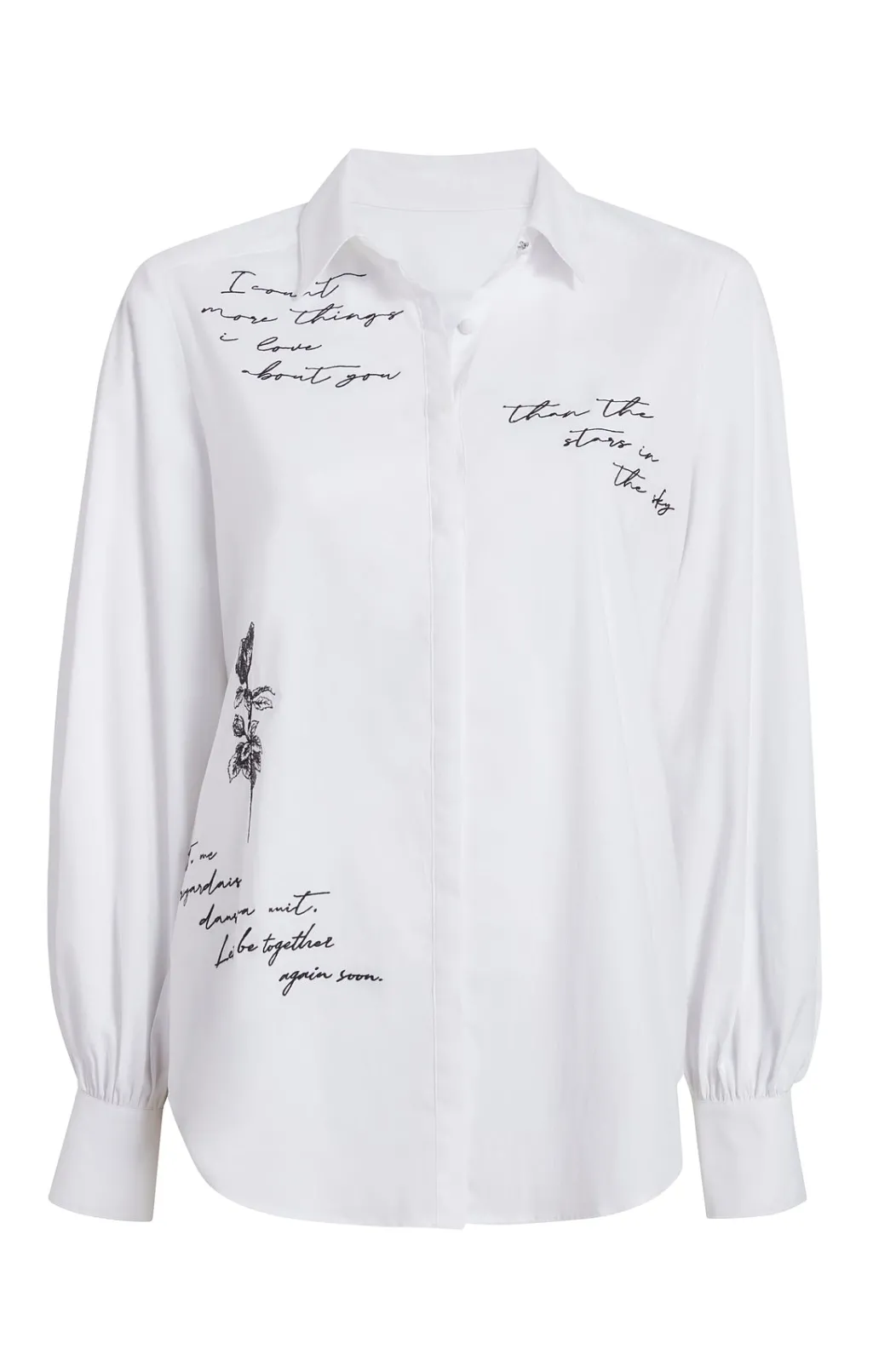 Cinq à Sept Mon Amour Embroidered Poplin Kandice Top White/black Sale