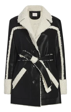 Cinq à Sept Mona Coat Black/ivory Discount