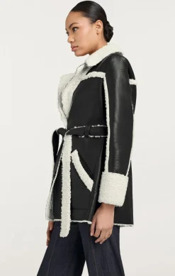 Cinq à Sept Mona Coat Black/ivory Discount