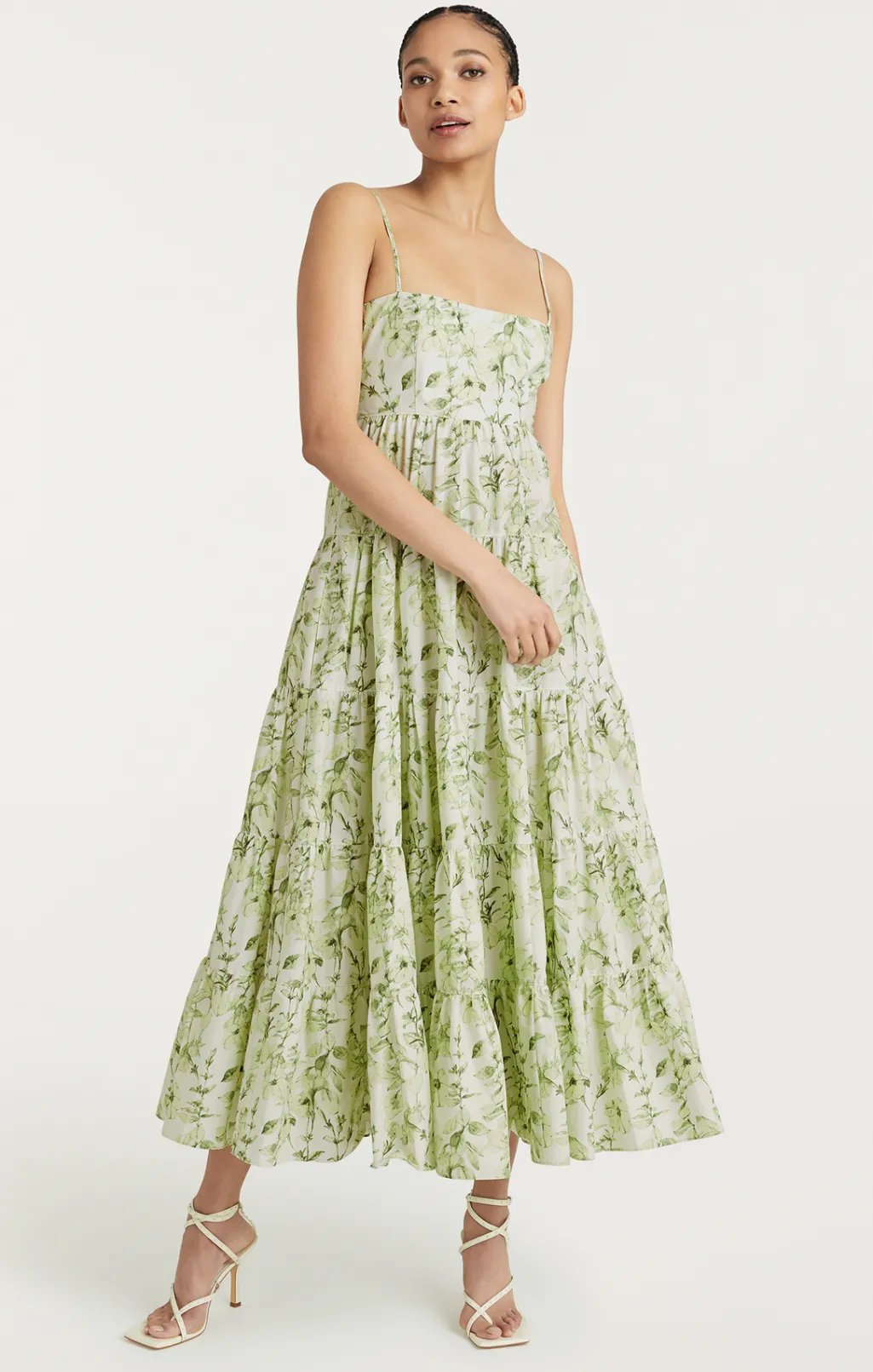 Cinq à Sept Monochromatic Floral Gavin Dress FadedMintMulti Hot