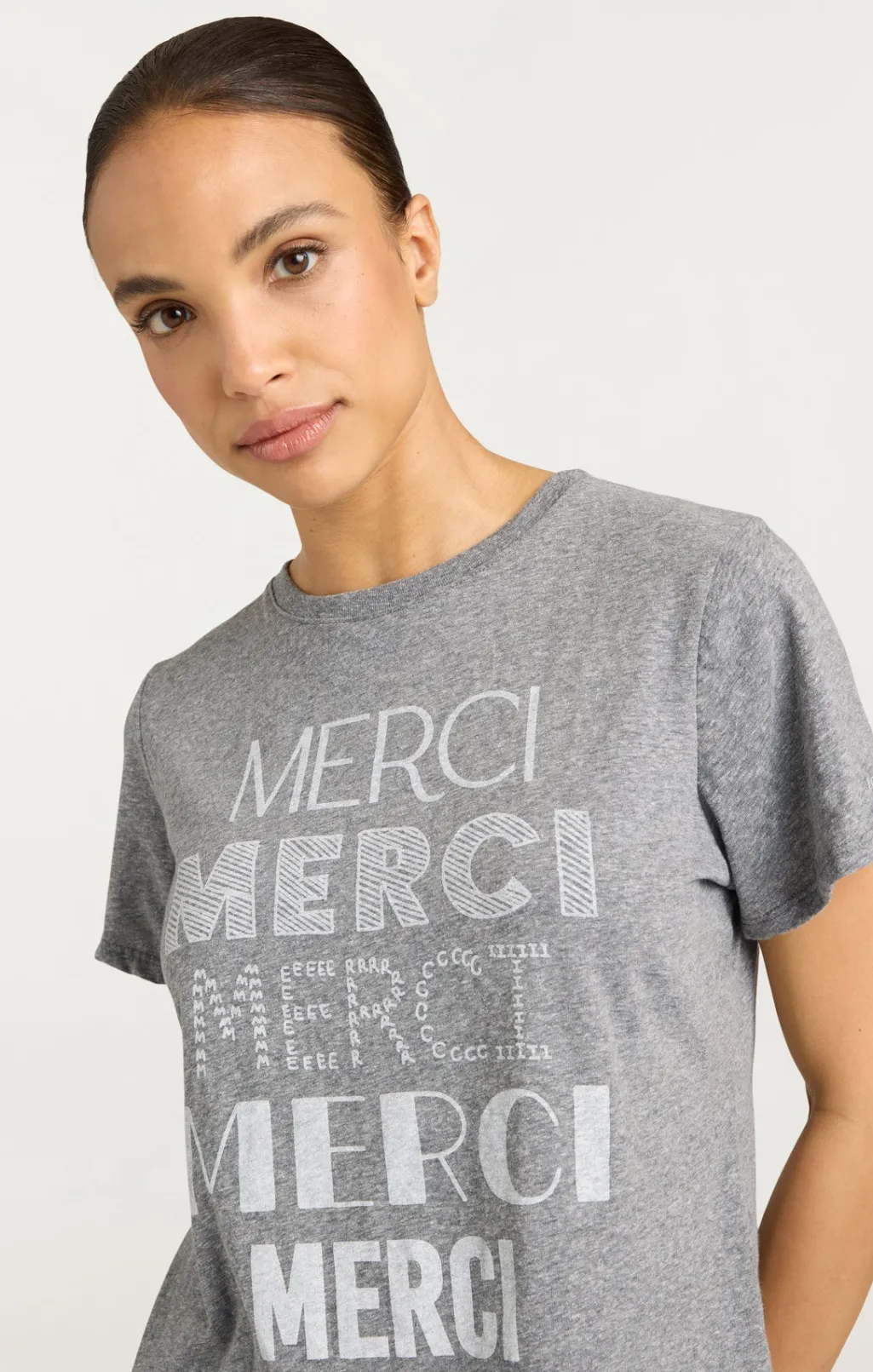 Cinq à Sept Multi Merci Tee HeatherGrey/White Sale