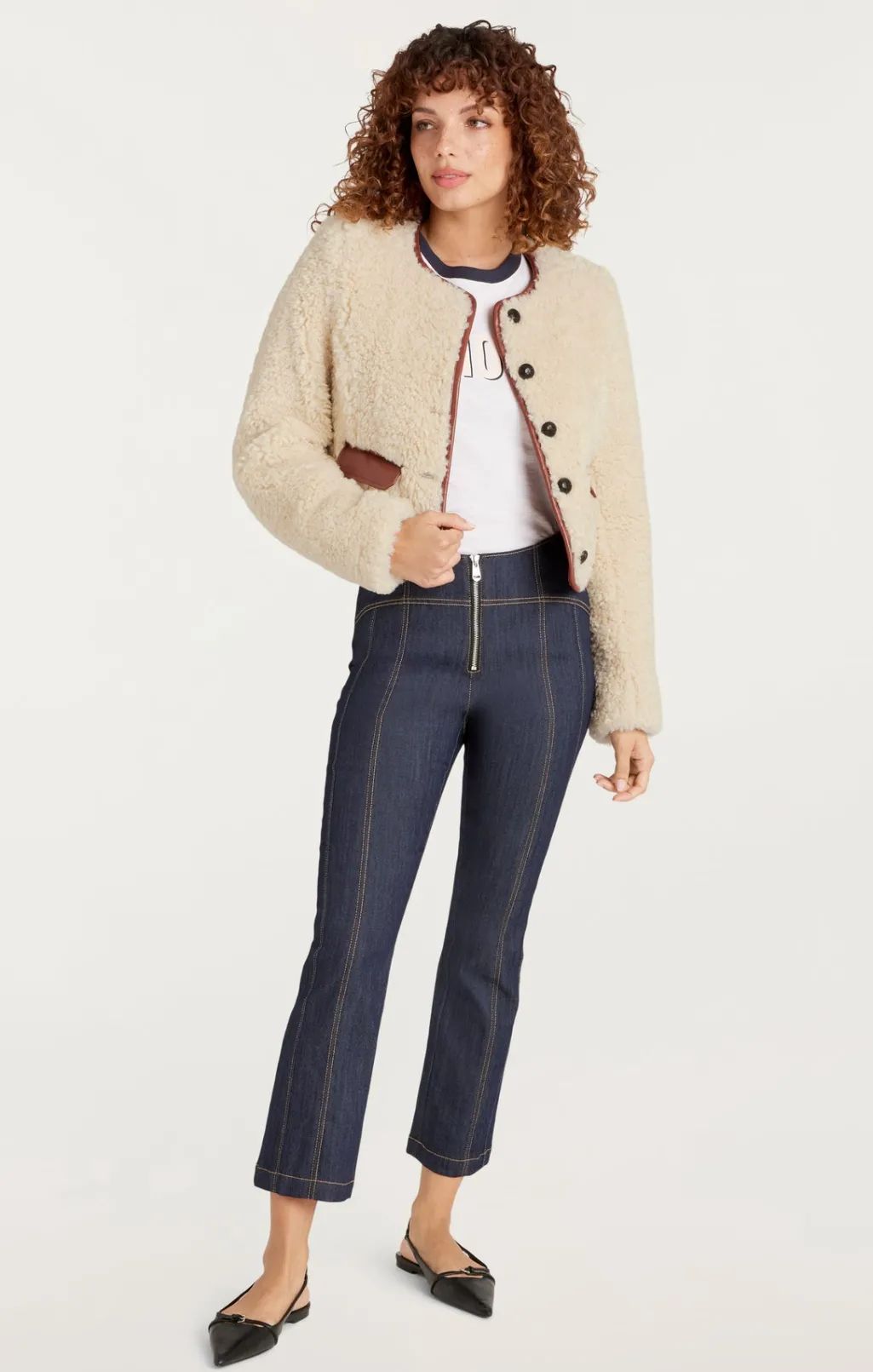 Cinq à Sept Naia Jacket Ivory/mahogany