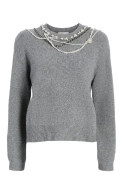 Cinq à Sept Necklace Lilliana Pullover LightHeatherGrey Online