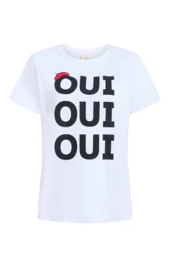 Cinq à Sept Oui Oui Oui Shrunken Tee White/black Best