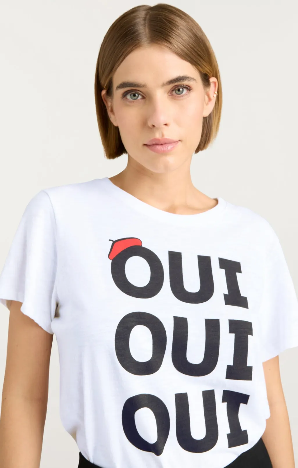 Cinq à Sept Oui Oui Oui Shrunken Tee White/black Best