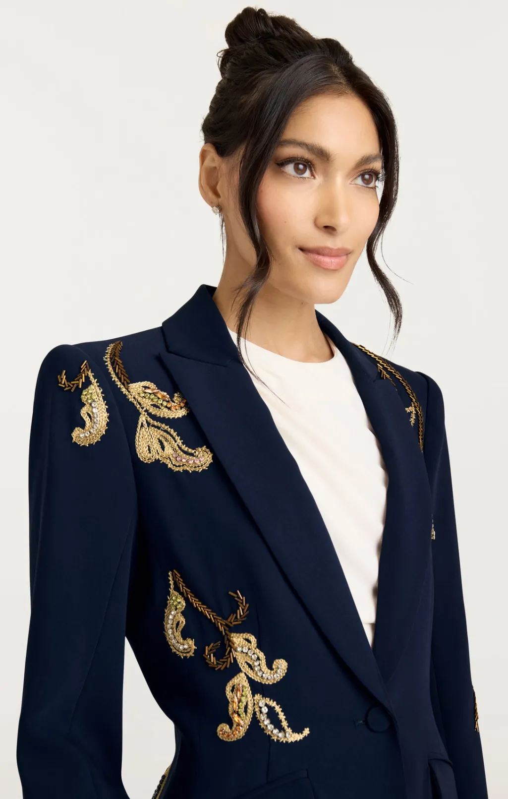 Cinq à Sept Paisley Embellished Cheyenne Blazer NavyMulti Clearance