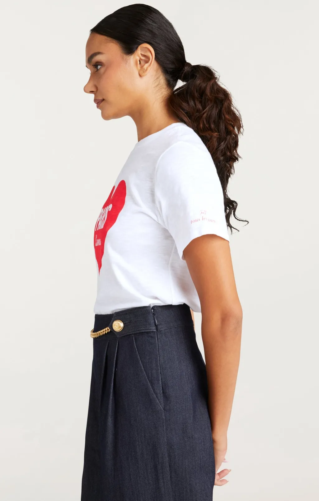 Cinq à Sept Paris Lamour Heart Tee White/Rose