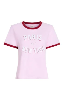 Cinq à Sept Paris New York Ringer Tee PinkOpal Outlet