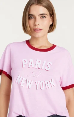 Cinq à Sept Paris New York Ringer Tee PinkOpal Outlet