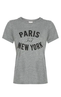 Cinq à Sept Paris New York Tee HeatherGrey/Black Hot