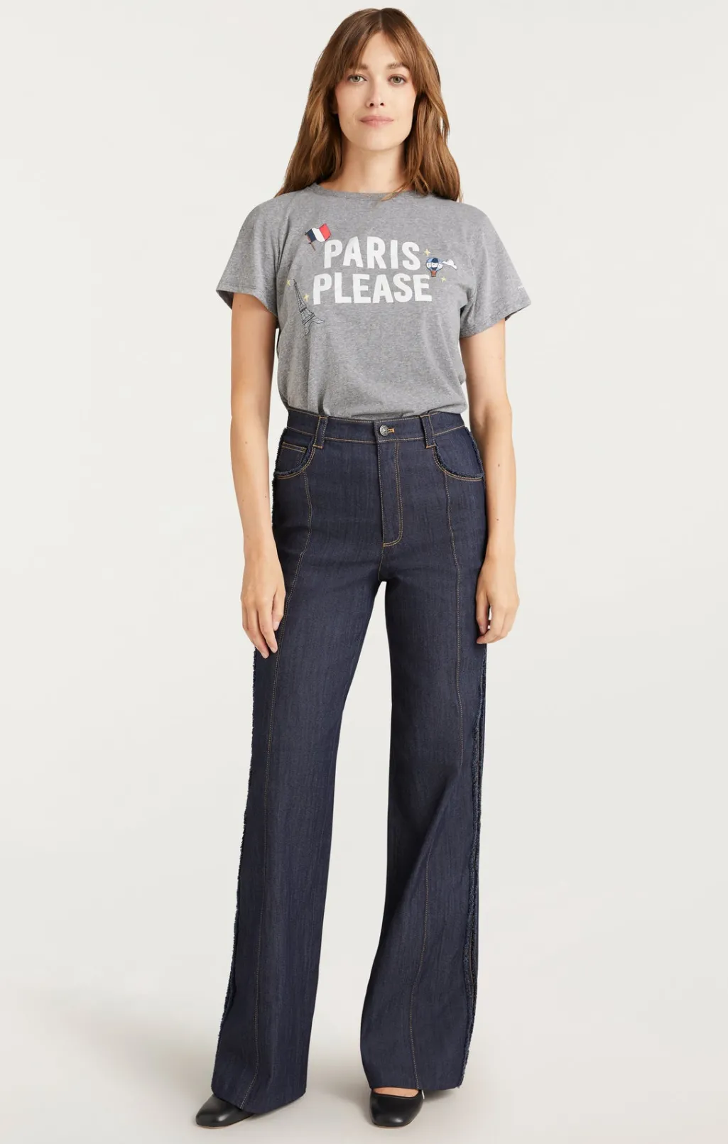 Cinq à Sept Paris Please Tee HeatherGrey/White Clearance