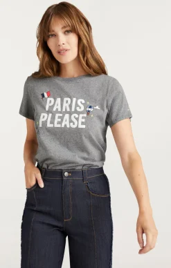 Cinq à Sept Paris Please Tee HeatherGrey/White Clearance
