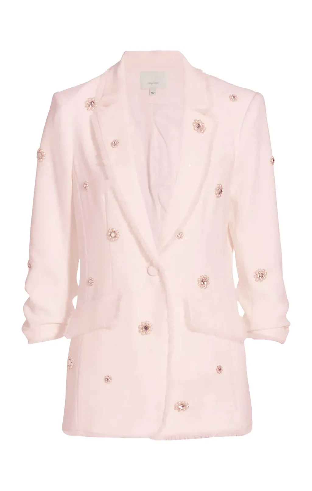 Cinq à Sept Pearl Ditsy Flower Embellished Khloe Blazer PaleRose Online
