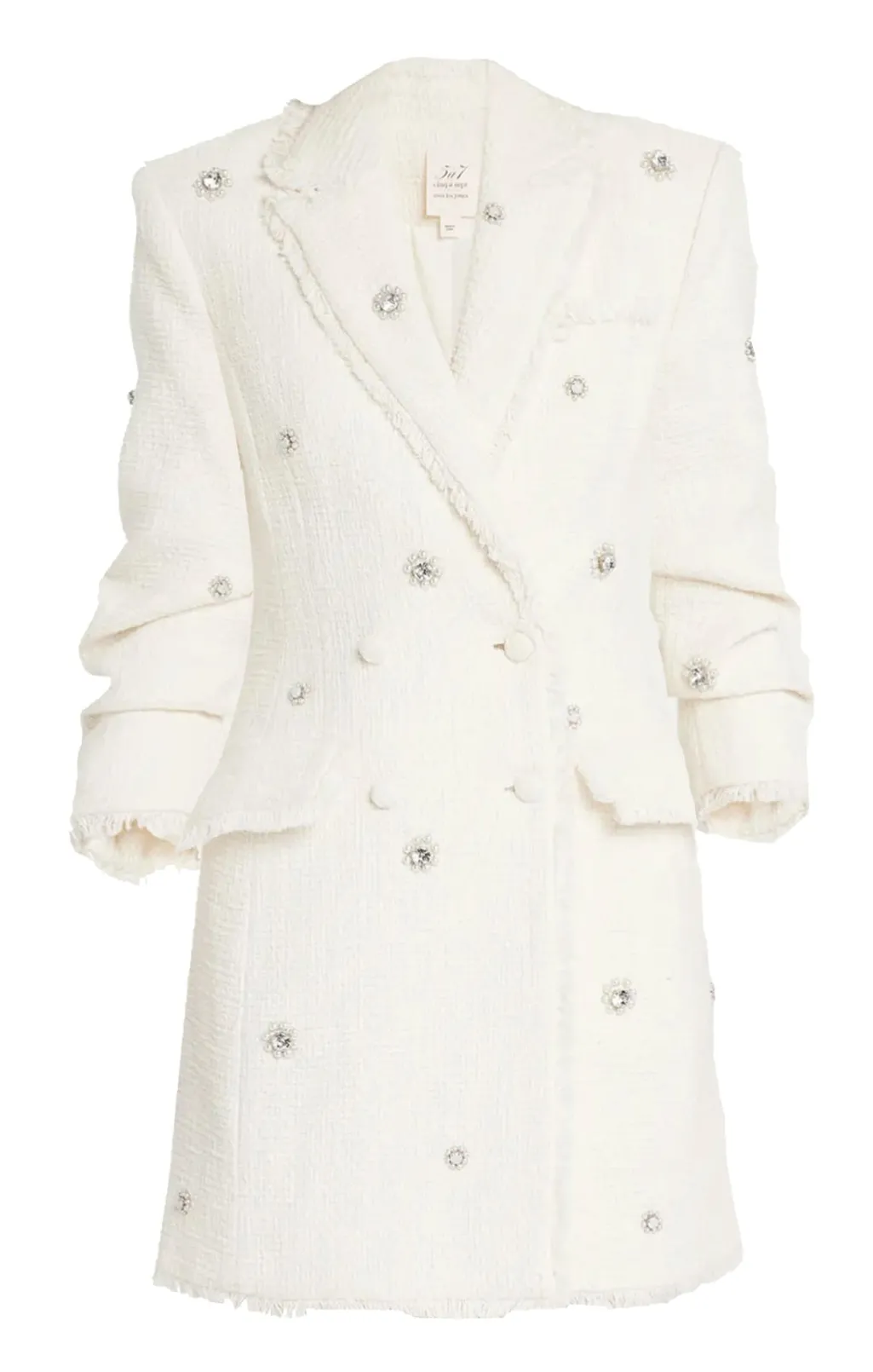 Cinq à Sept Pearl Embellished Double Breasted Joel Dress Gardenia Sale