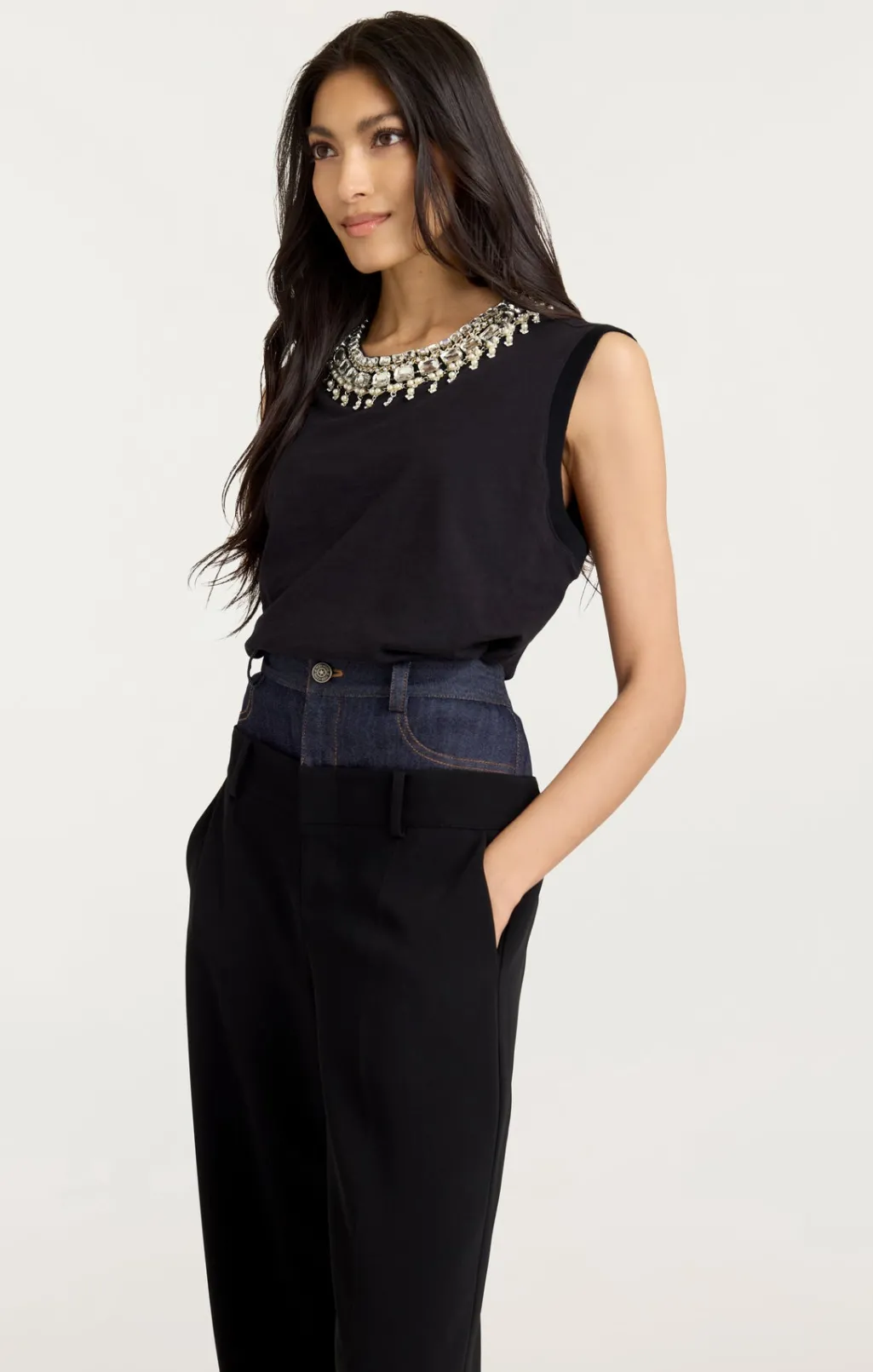 Cinq à Sept Pearl Necklace Brielle Tee Black Outlet