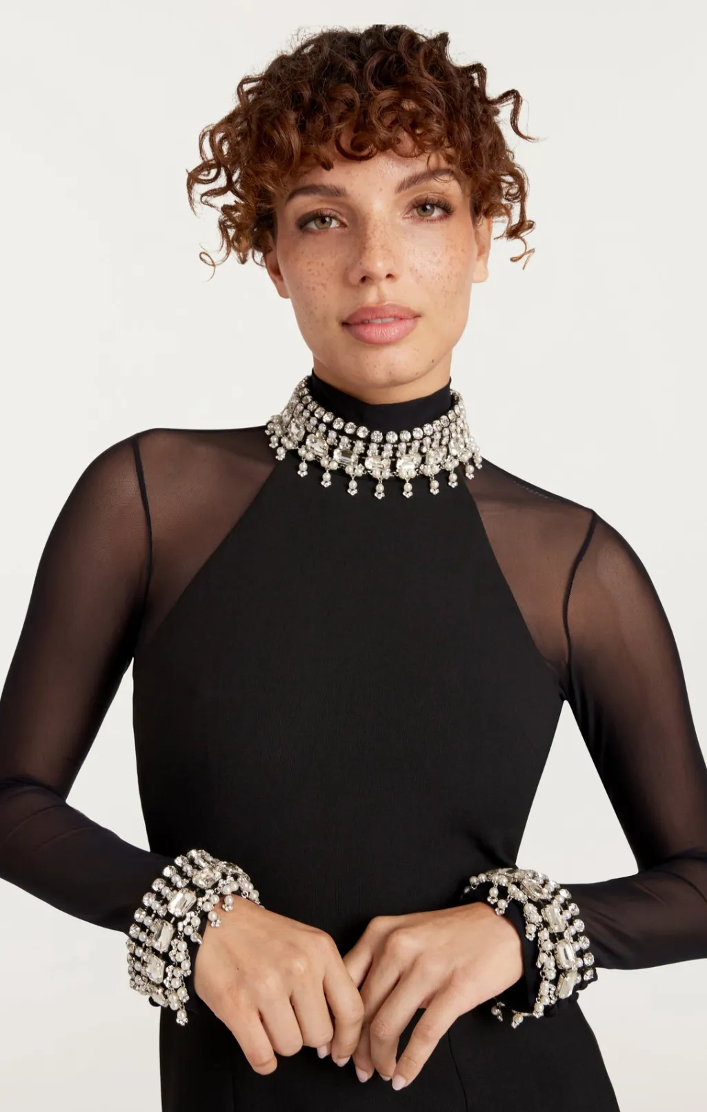 Cinq à Sept Pearl Trim Loretta Dress Black/Silver Best