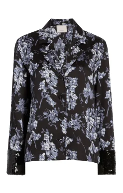 Cinq à Sept Phoebe Top CoastalFloralBlackMulti Discount