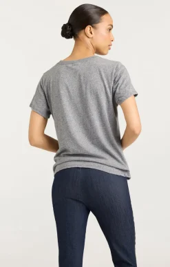 Cinq à Sept Pop Up Bonjour Shrunken Tee HeatherGrey/Black Sale