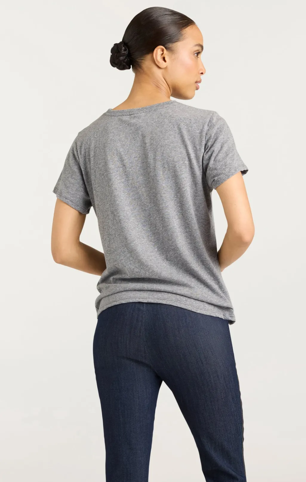 Cinq à Sept Pop Up Bonjour Shrunken Tee HeatherGrey/Black Sale