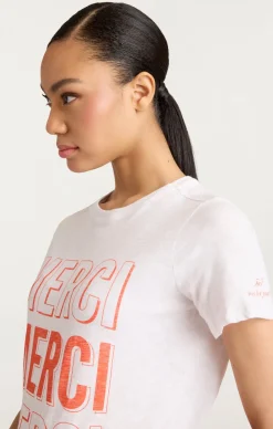 Cinq à Sept Pop Up Merci Merci Merci Tee White/CherryTomato New