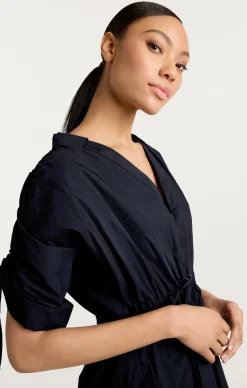 Cinq à Sept Poplin Lennon Dress Navy Outlet
