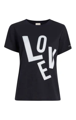 Cinq à Sept Poplin Spell Love Tee Navy/white New