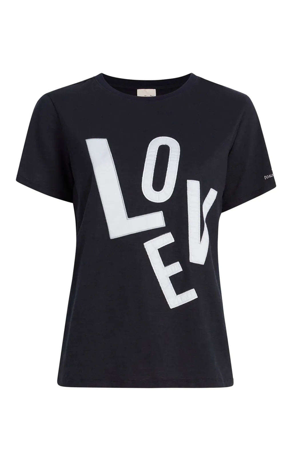 Cinq à Sept Poplin Spell Love Tee Navy/white New