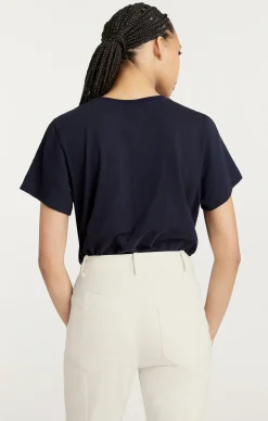 Cinq à Sept Poplin Spell Love Tee Navy/white New