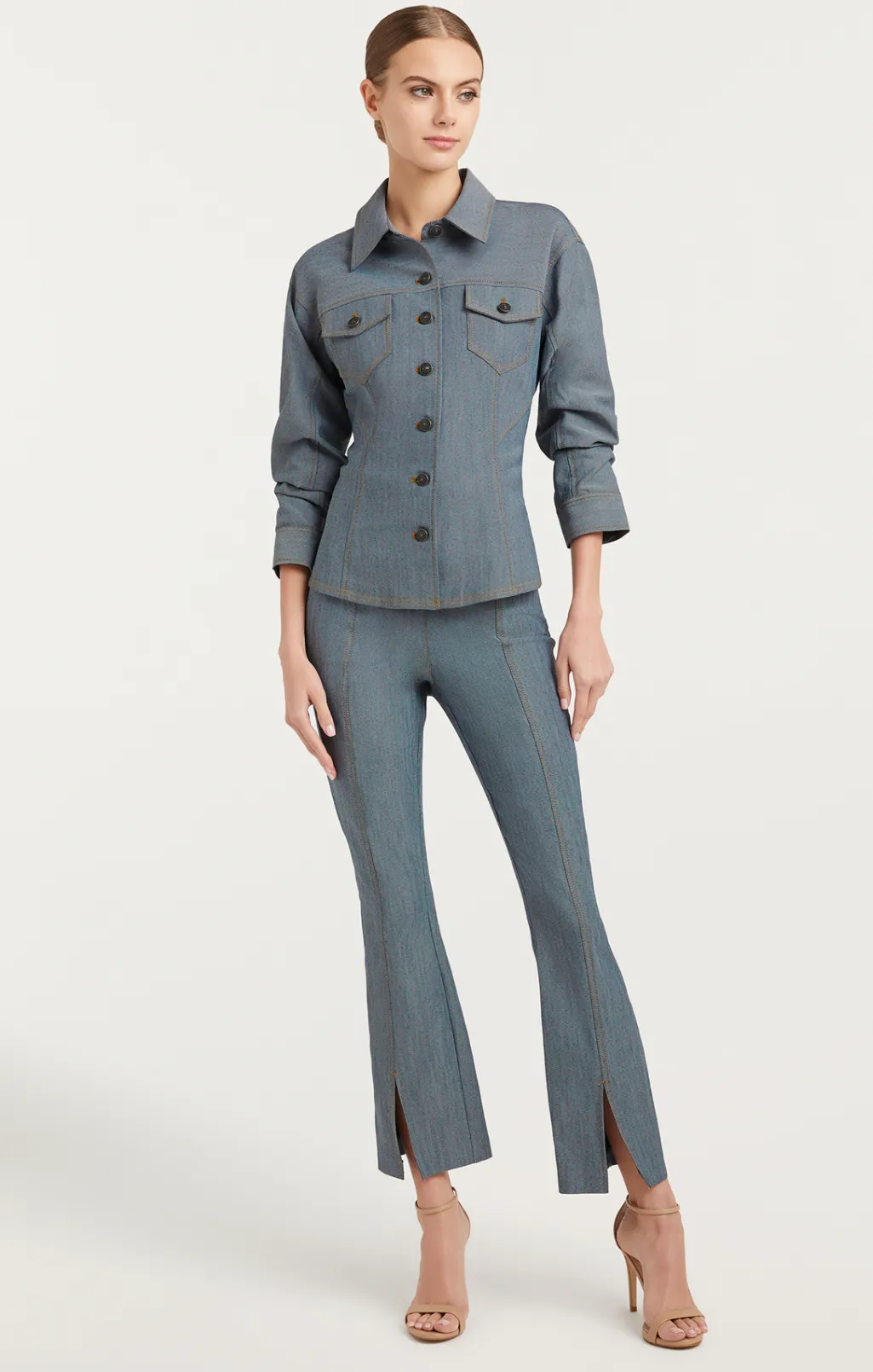 Cinq à Sept Reverse Denim Scrunched Canyon Jacket LightIndigo Online