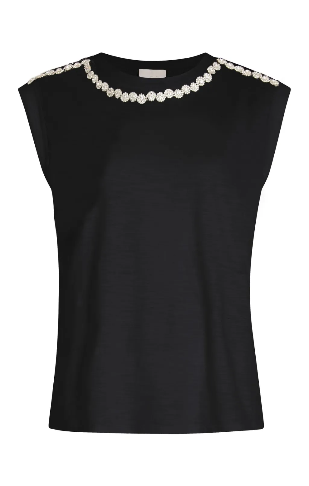 Cinq à Sept Rhinestone Border Bella Tee Black Online