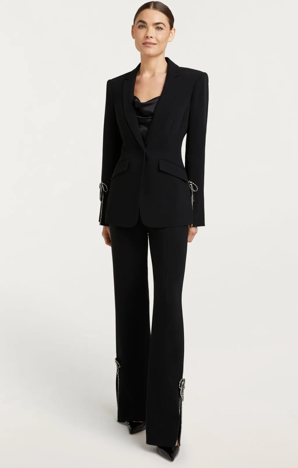 Cinq à Sept Rhinestone Bow Cheyenne Blazer Black Best