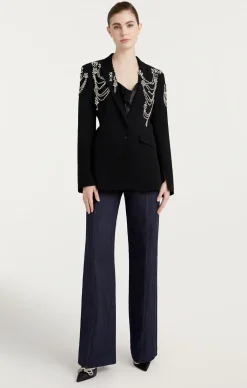 Cinq à Sept Rhinestone Chain Cheyenne Blazer Black Hot