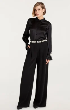 Cinq à Sept Rhinestone Chain Genna Pant Black Hot