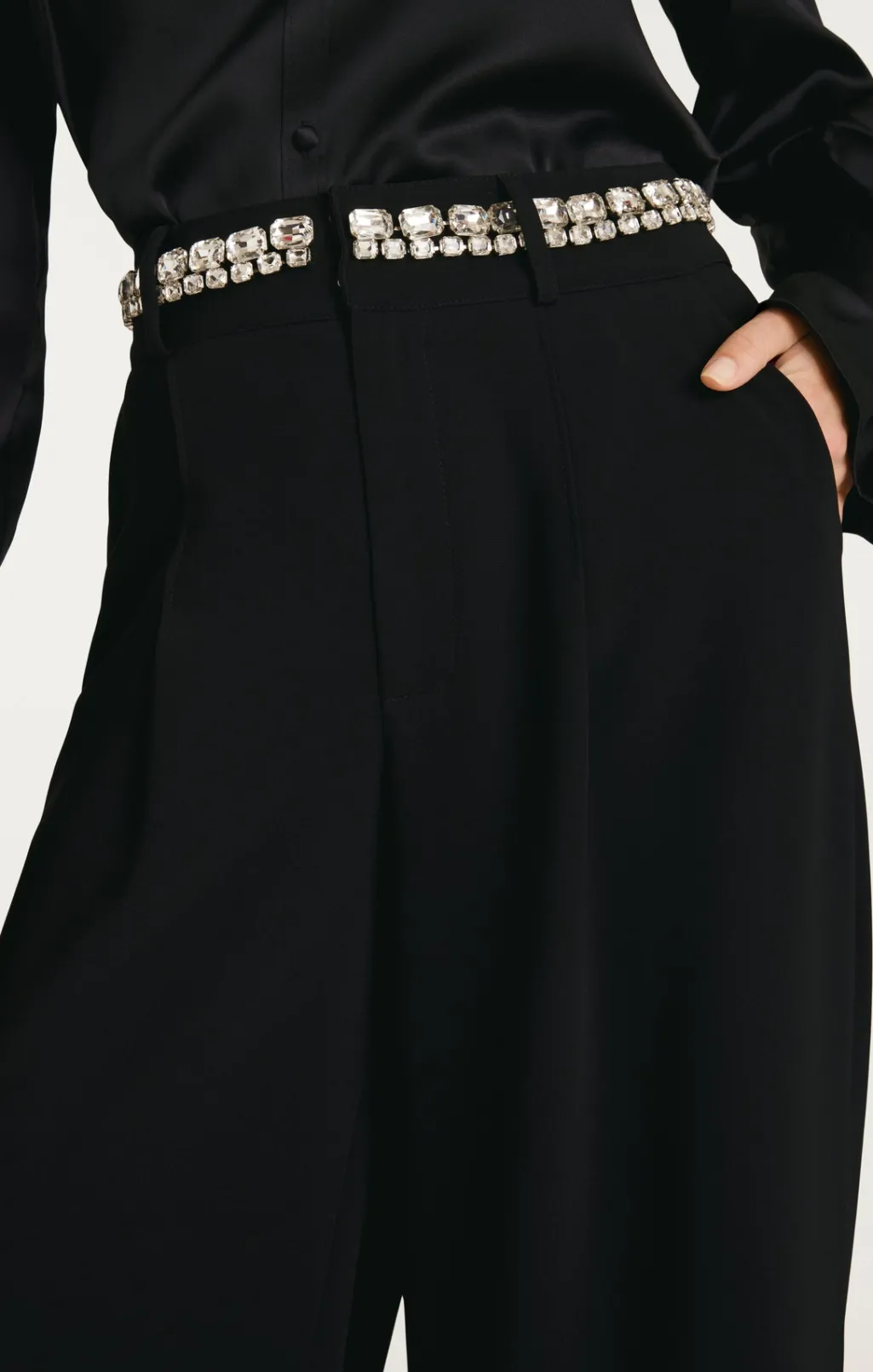 Cinq à Sept Rhinestone Chain Genna Pant Black Hot