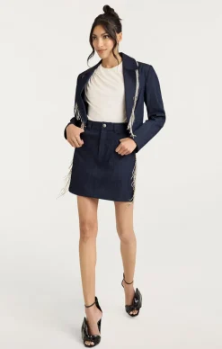 Cinq à Sept Rhinestone Dara Jacket Indigo Online