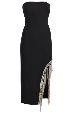 Cinq à Sept Rhinestone Fringe Sammy Dress Black Discount
