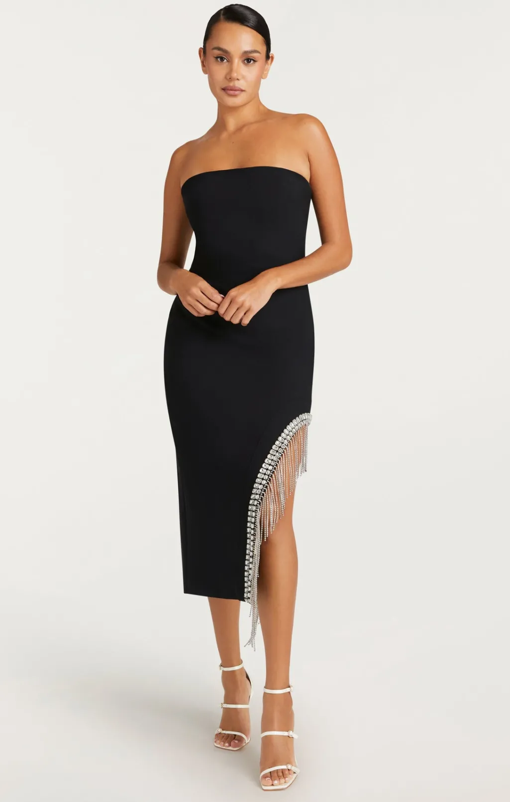 Cinq à Sept Rhinestone Fringe Sammy Dress Black Discount