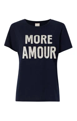 Cinq à Sept Rhinestone More Amour Tee Navy/White Online