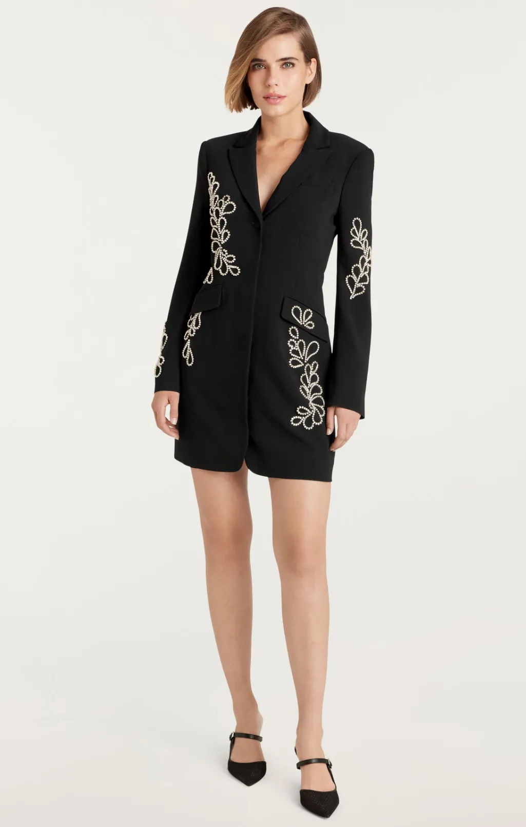 Cinq à Sept Rhinestone Paisley Long Sleeve Joel Dress Black Outlet