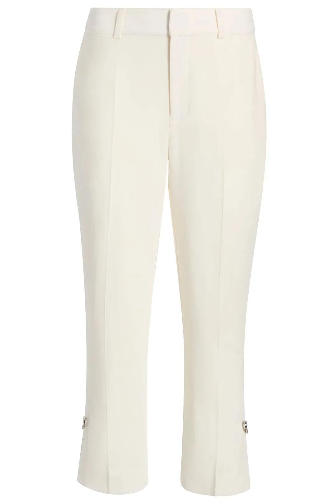 Cinq à Sept Rhinestone Pin Cropped Kerry Pant Ivory Outlet