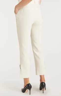 Cinq à Sept Rhinestone Pin Cropped Kerry Pant Ivory Outlet