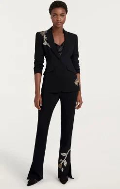 Cinq à Sept Rose Embellished Eva Blazer Black Clearance