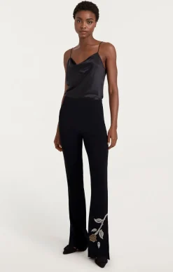 Cinq à Sept Rose Embellished Eva Pant Black Discount